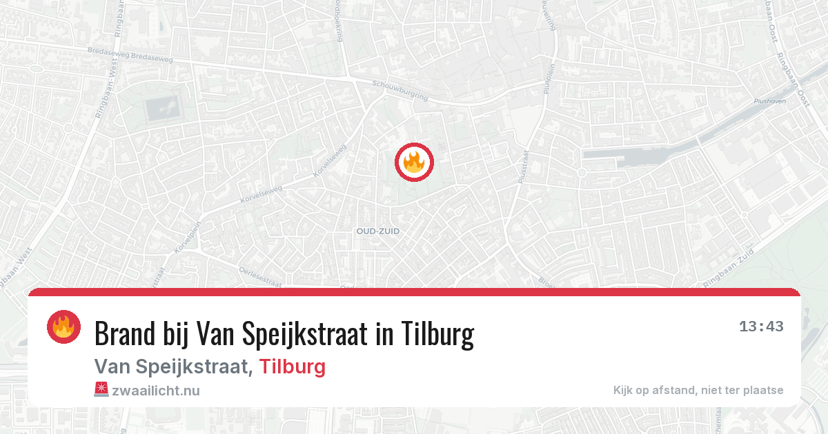 Brand bij Van Speijkstraat in Tilburg — 19 jul 2026