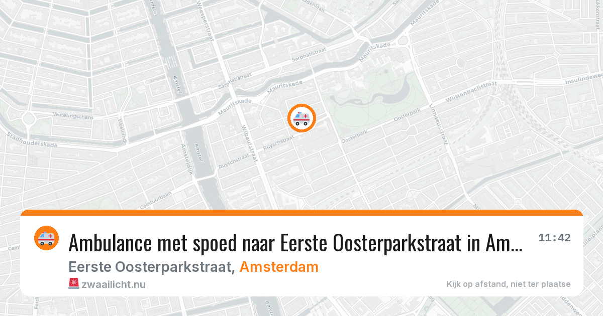 Ambulance met spoed naar Eerste Oosterparkstraat in Amsterdam — 14 mei 2026