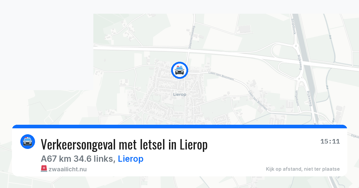 Verkeersongeval met letsel in Lierop — 10 jul 2026