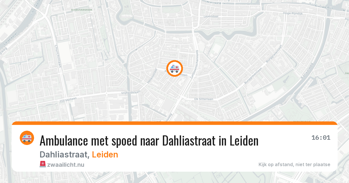 Ambulance met spoed naar Dahliastraat in Leiden — 16 feb 2026