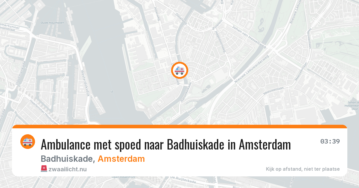 Ambulance met spoed naar Badhuiskade in Amsterdam — 5 jun 2026
