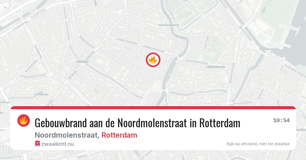 Gebouwbrand aan de Noordmolenstraat in Rotterdam — 11 apr 2026