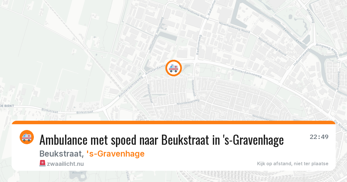 Ambulance met spoed naar Beukstraat in 's-Gravenhage — 27 mrt 2026