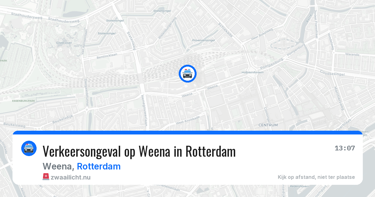 Verkeersongeval op Weena in Rotterdam — 4 jun 2026