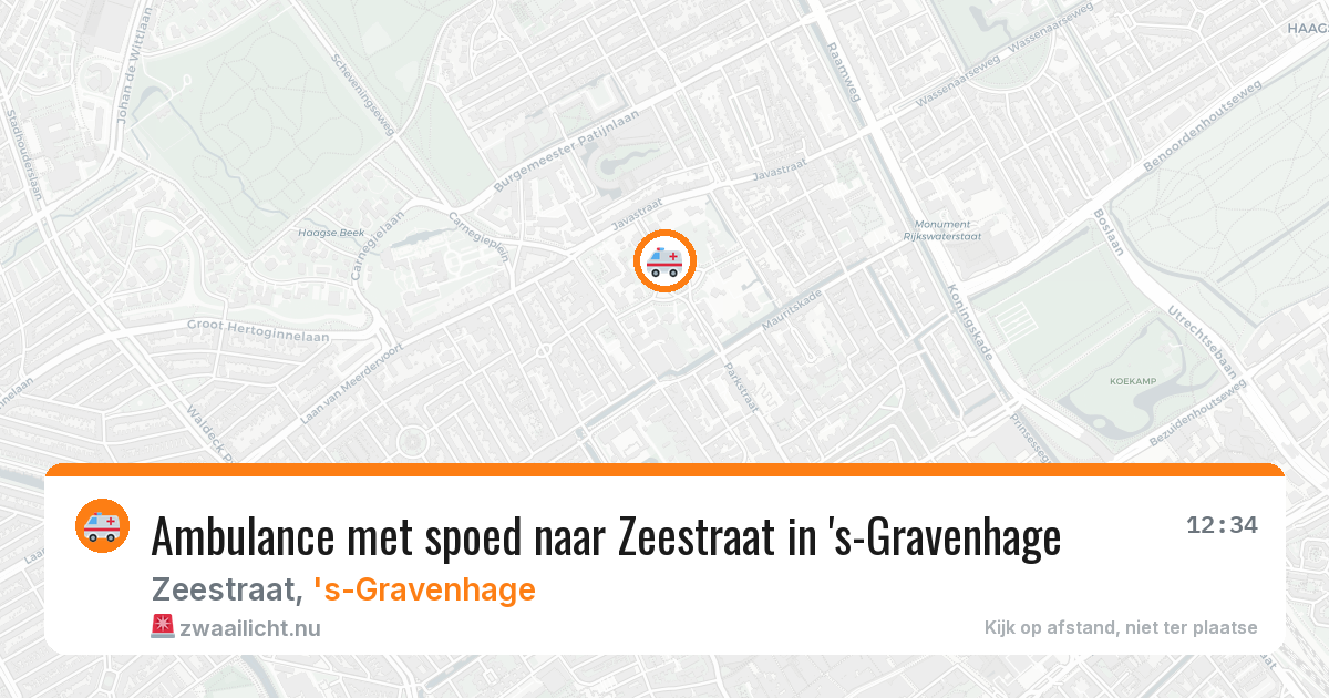 Ambulance met spoed naar Zeestraat in 's-Gravenhage — 21 feb 2026