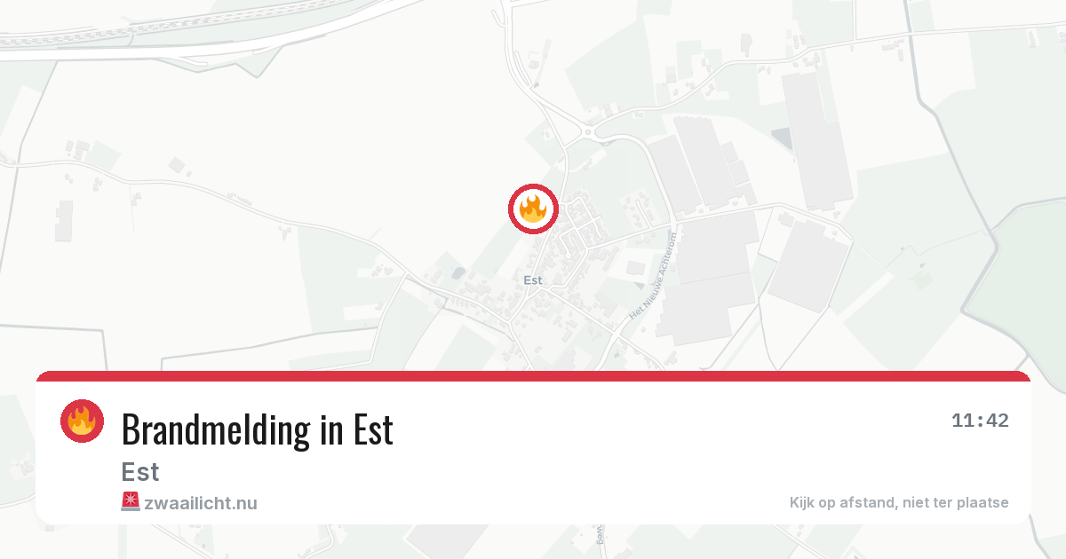 Brandmelding in Est — 16 mrt 2026