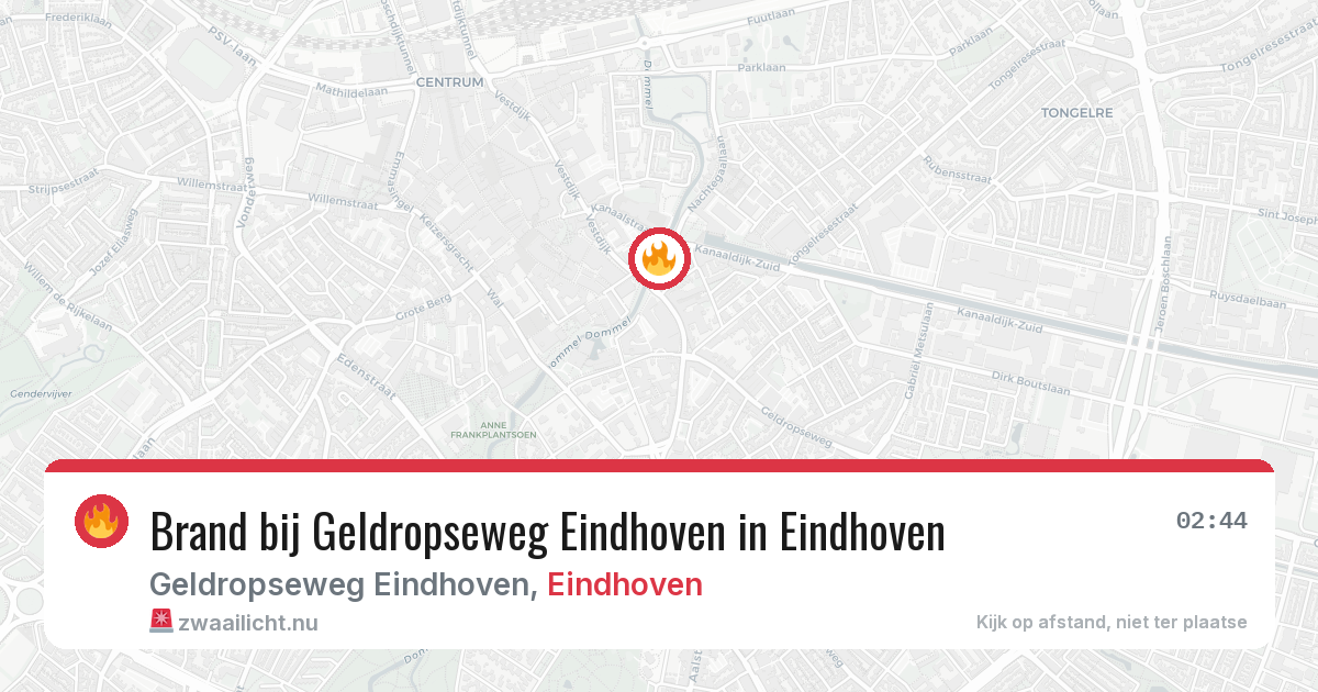 Brand bij Geldropseweg Eindhoven in Eindhoven — 22 jul 2026