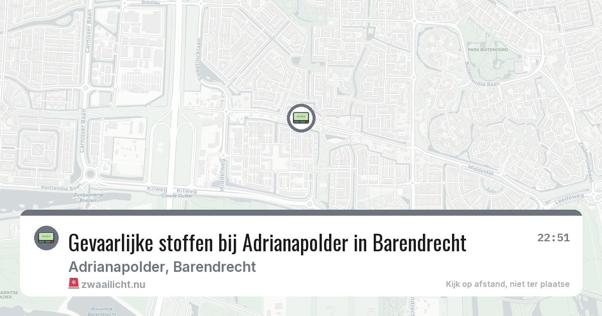 Gevaarlijke stoffen bij Adrianapolder in Barendrecht — 26 mrt 2026