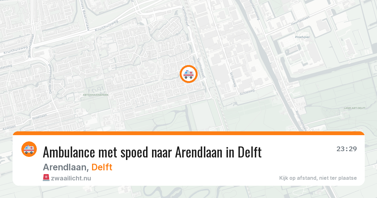Ambulance met spoed naar Arendlaan in Delft — 16 mei 2026
