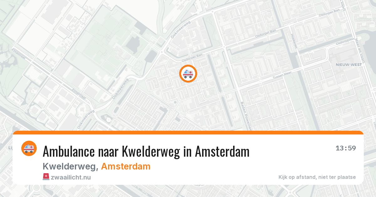 Ambulance naar Kwelderweg in Amsterdam — 18 mei 2026