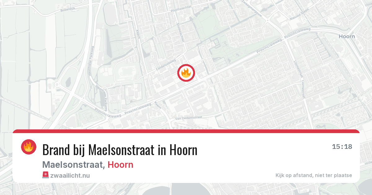 Brand bij Maelsonstraat in Hoorn — 30 mei 2026