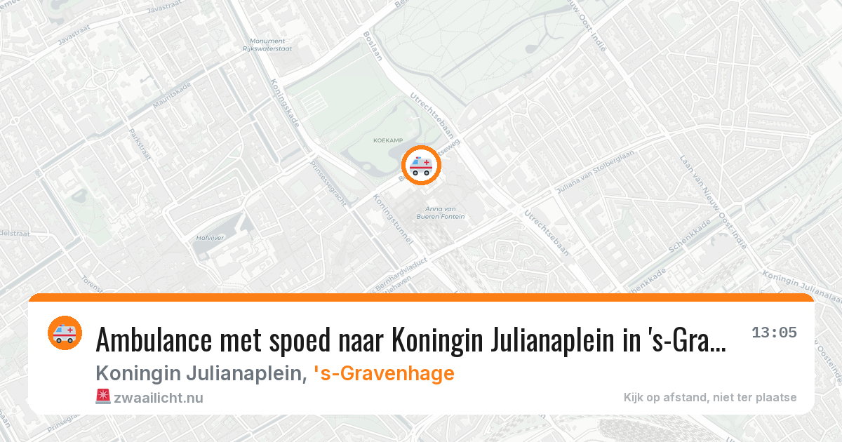 Ambulance met spoed naar Koningin Julianaplein in 's-Gravenhage — 21 jan 2026
