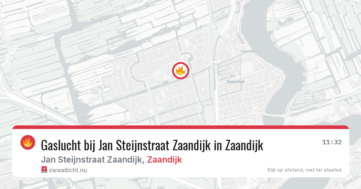 Gaslucht bij Jan Steijnstraat Zaandijk in Zaandijk — 6 jun 2026