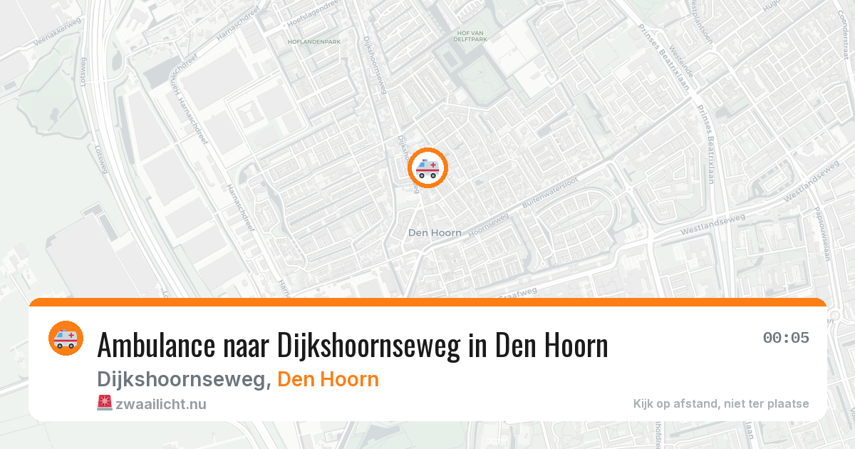 Ambulance naar Dijkshoornseweg in Den Hoorn — 13 jul 2026