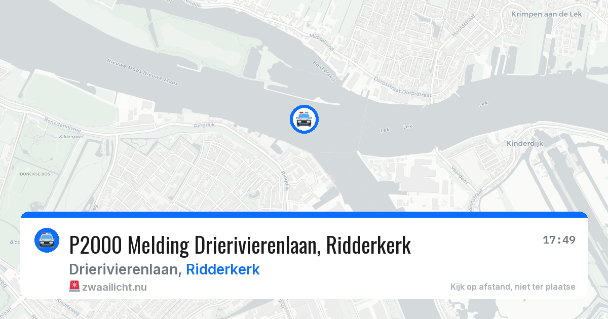 P2000 Melding Drierivierenlaan, Ridderkerk — 26 mei 2026