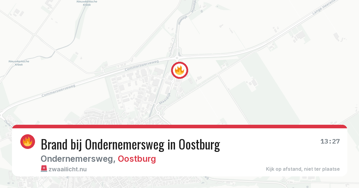 Brand bij Ondernemersweg in Oostburg — 16 jul 2026