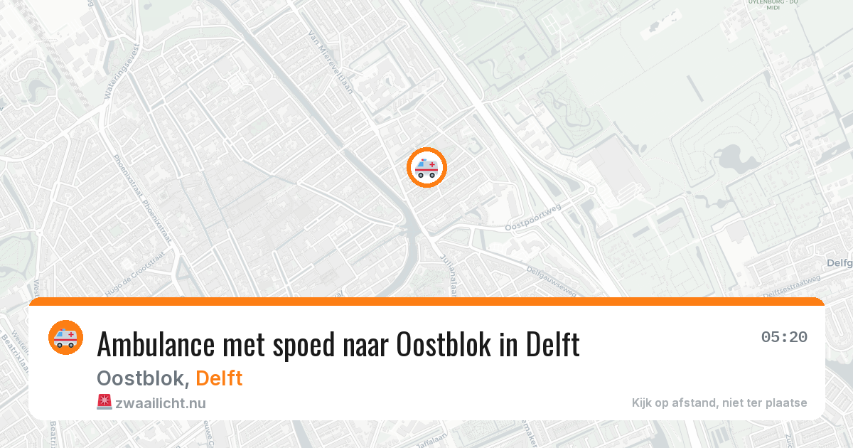 Ambulance met spoed naar Oostblok in Delft — 5 jun 2026
