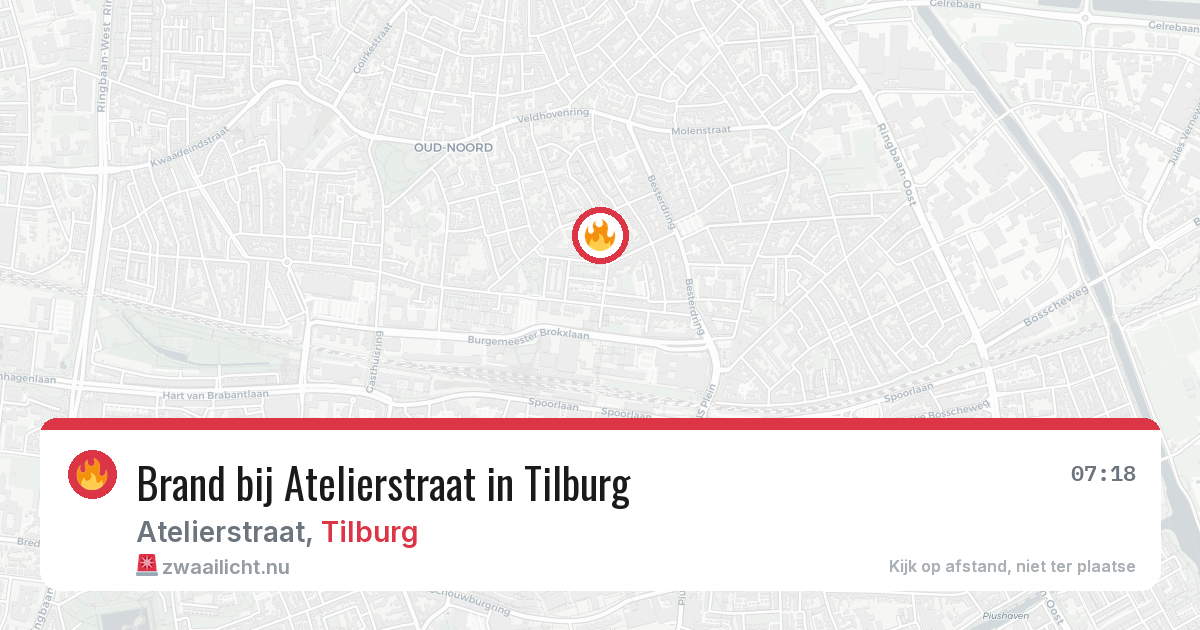 Brand bij Atelierstraat in Tilburg — 13 jul 2026