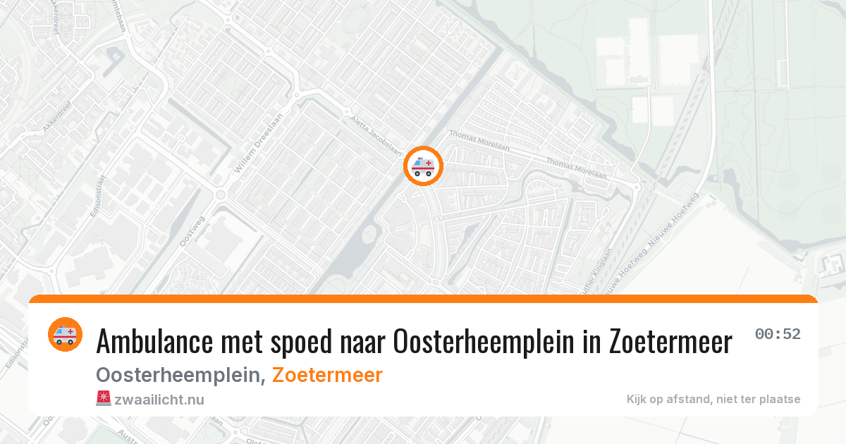 Ambulance met spoed naar Oosterheemplein in Zoetermeer — 13 apr 2026