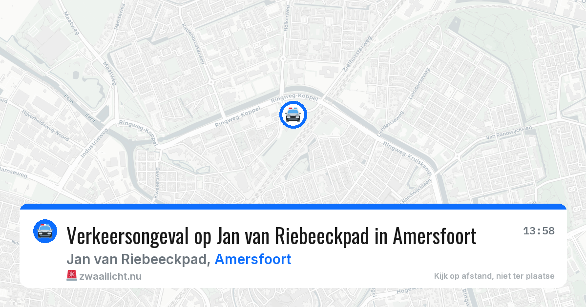 Verkeersongeval op Jan van Riebeeckpad in Amersfoort — 18 jul 2026