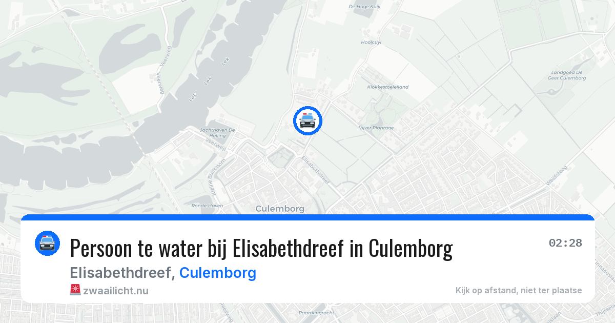 Persoon te water bij Elisabethdreef in Culemborg — 15 jun 2026