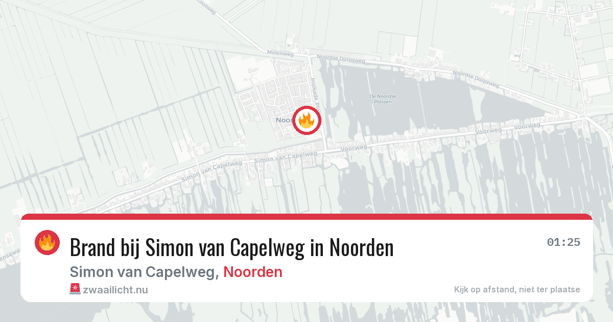 Brand bij Simon van Capelweg in Noorden — 21 mei 2026