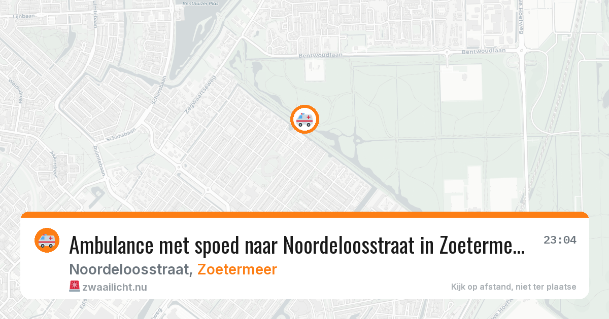 Ambulance met spoed naar Noordeloosstraat in Zoetermeer — 16 jul 2026