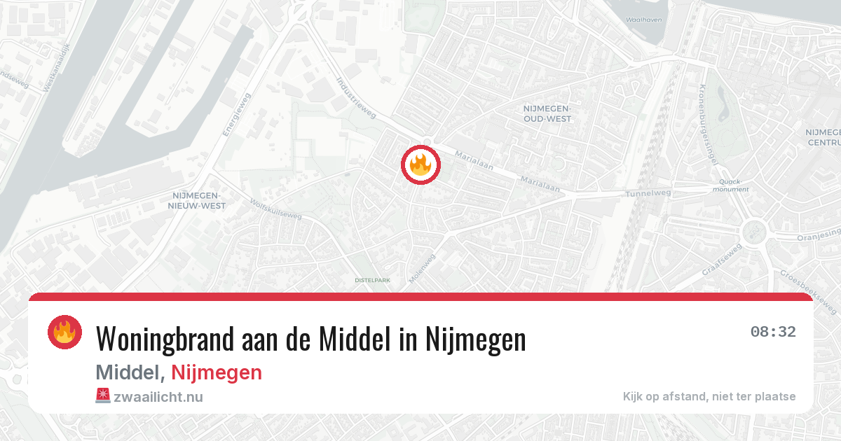 Woningbrand aan de Middel in Nijmegen — 9 jul 2026