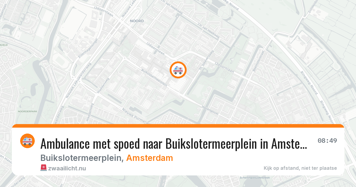 Ambulance met spoed naar Buikslotermeerplein in Amsterdam — 3 jun 2026