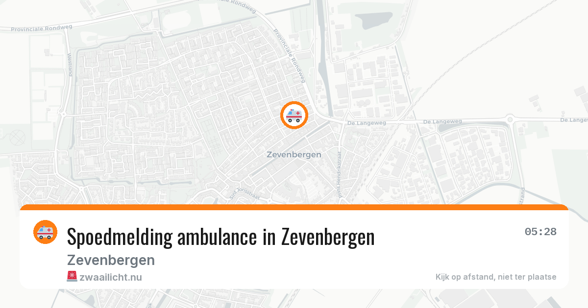 Spoedmelding ambulance in Zevenbergen — 19 jul 2026
