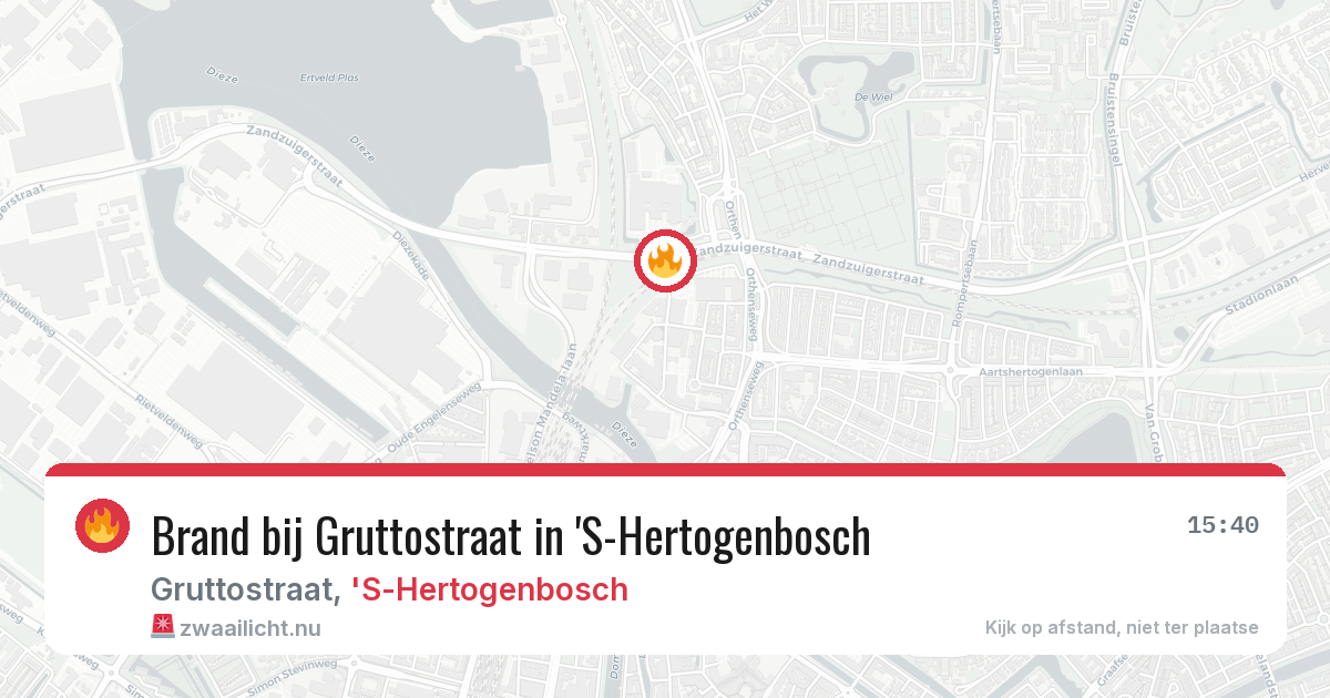 Brand bij Gruttostraat in 'S-Hertogenbosch — 14 jul 2026