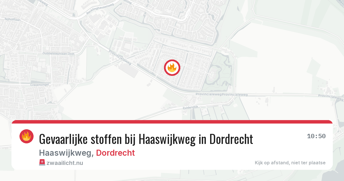 Gevaarlijke stoffen bij Haaswijkweg in Dordrecht — 3 jun 2026