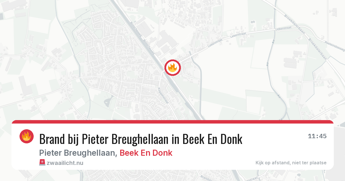 Brand bij Pieter Breughellaan in Beek En Donk — 23 jul 2026