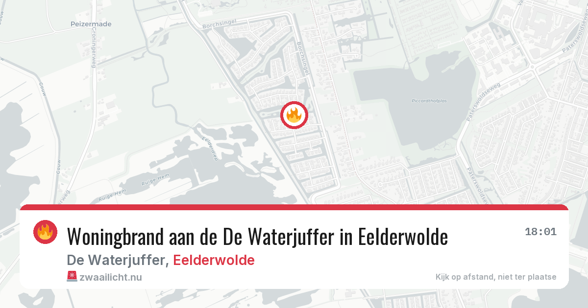 Woningbrand aan de De Waterjuffer in Eelderwolde — 15 feb 2026