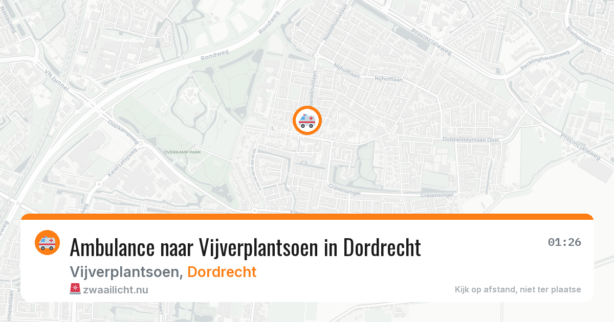 Ambulance naar Vijverplantsoen in Dordrecht — 23 mrt 2026