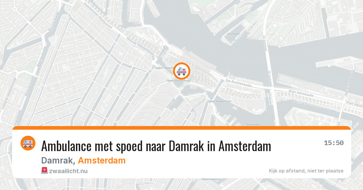 Ambulance met spoed naar Damrak in Amsterdam — 19 jul 2026