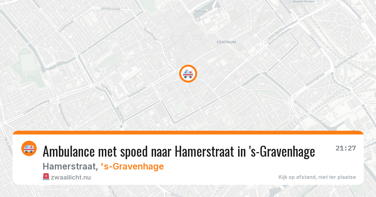 Ambulance met spoed naar Hamerstraat in 's-Gravenhage — 7 jun 2026