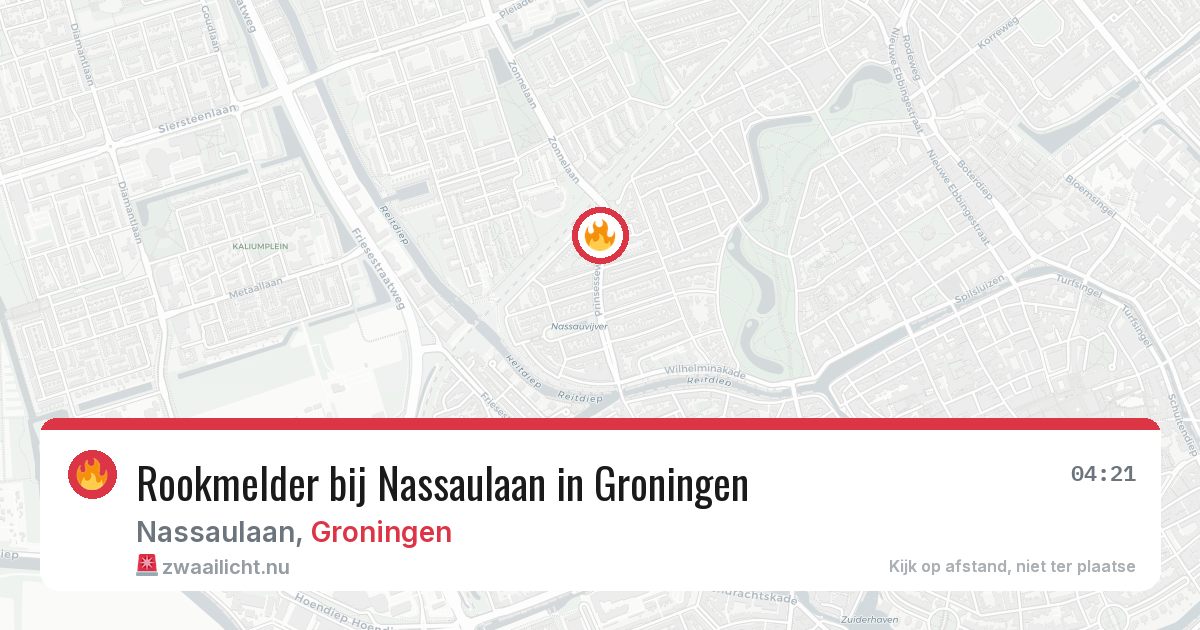 Rookmelder bij Nassaulaan in Groningen — 8 mei 2026