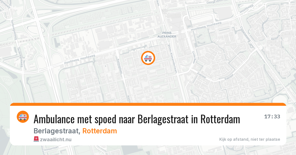 Ambulance met spoed naar Berlagestraat in Rotterdam — 16 jul 2026