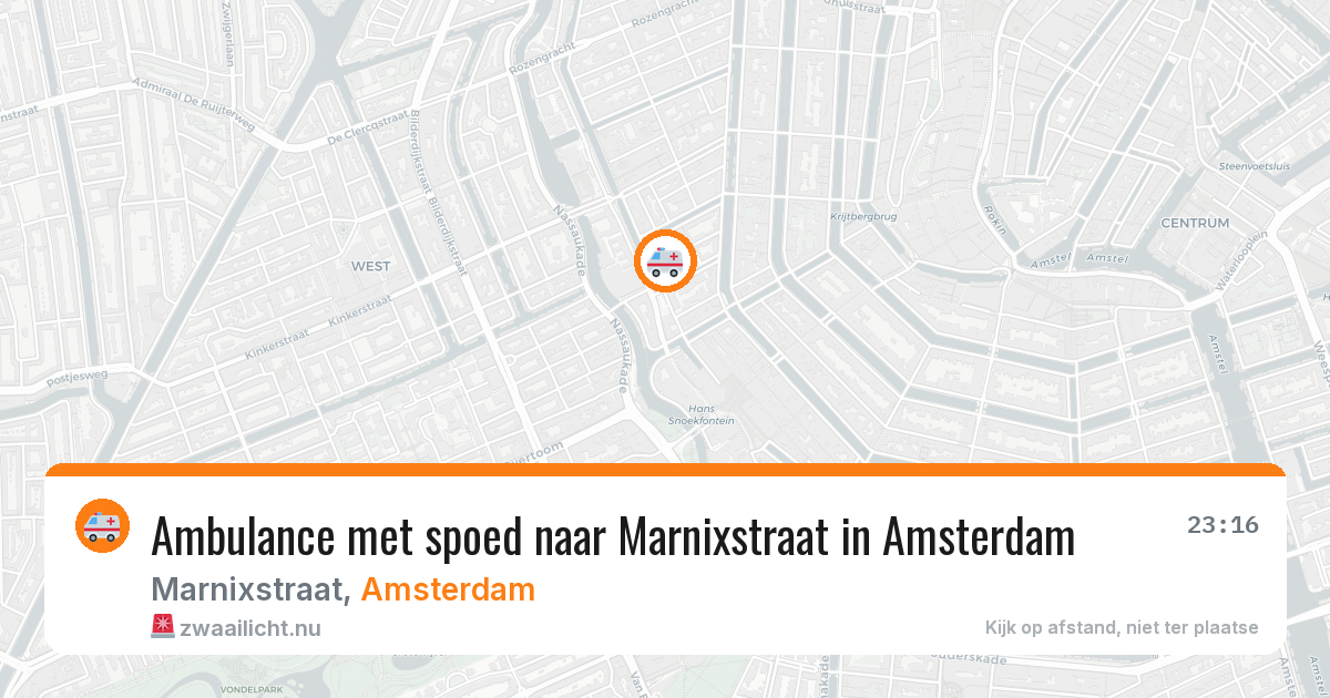 Ambulance met spoed naar Marnixstraat in Amsterdam — 10 jul 2026
