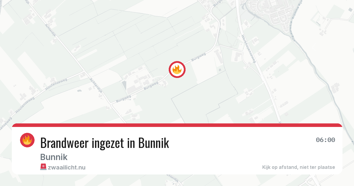 Brandweer ingezet in Bunnik — 12 mei 2026 | 🚨 Zwaailicht.nu