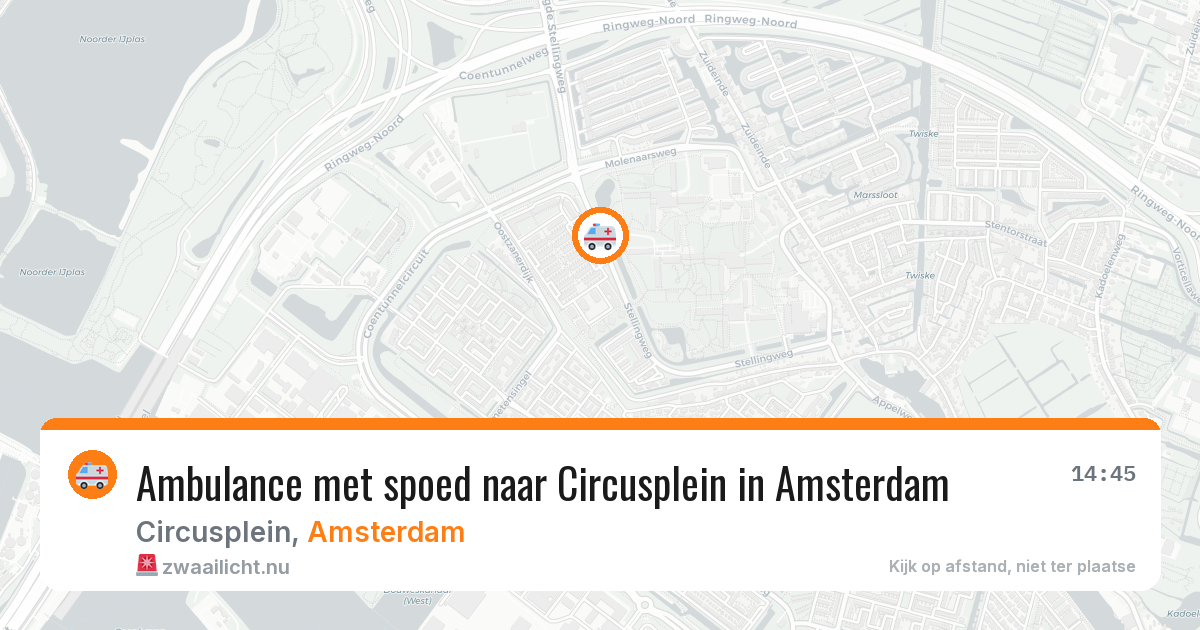 Ambulance met spoed naar Circusplein in Amsterdam — 25 jul 2026
