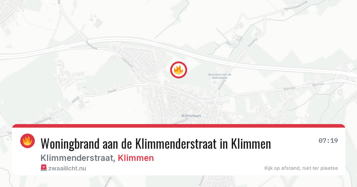 Woningbrand aan de Klimmenderstraat in Klimmen — 15 feb 2026
