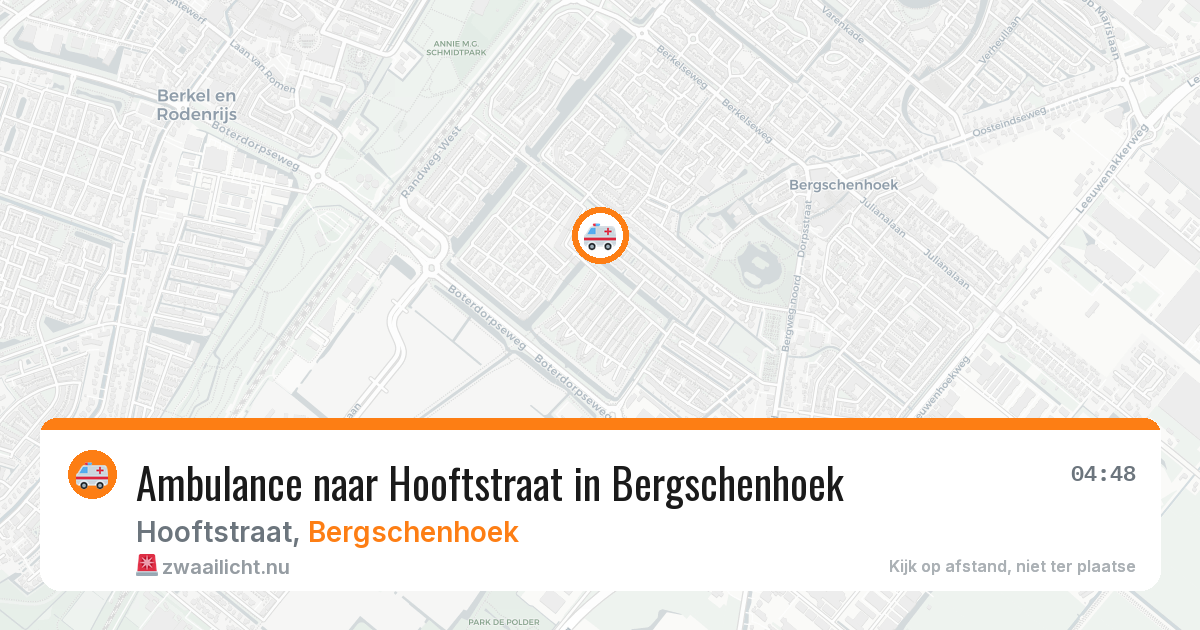 Ambulance naar Hooftstraat in Bergschenhoek — 26 mrt 2026