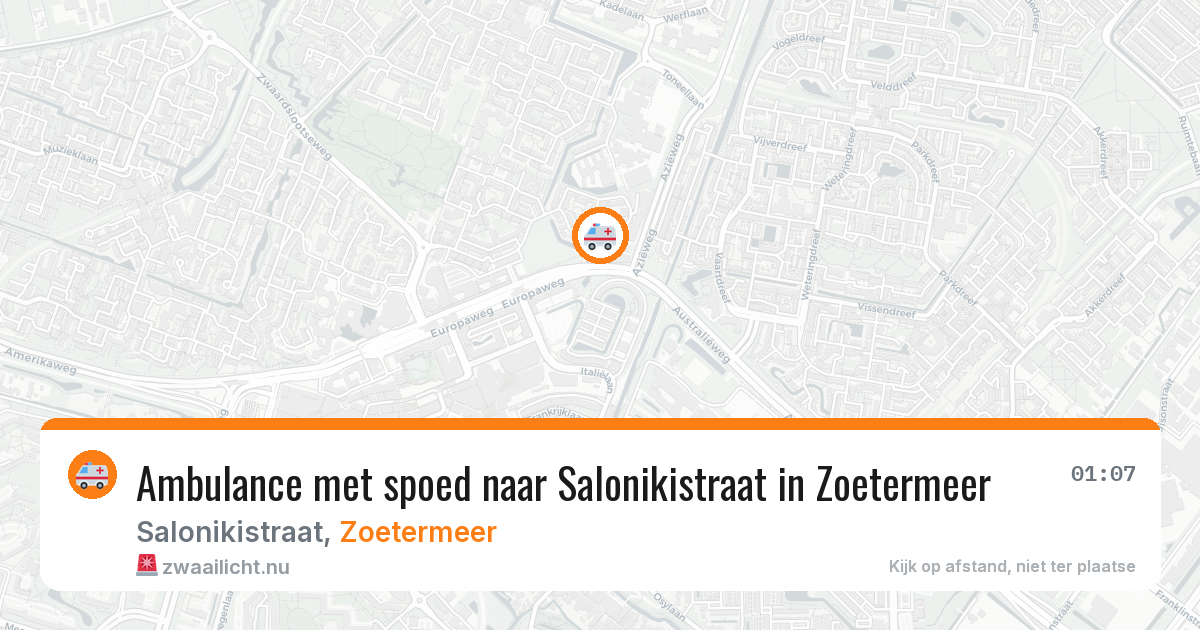 Ambulance met spoed naar Salonikistraat in Zoetermeer — 27 jan 2026