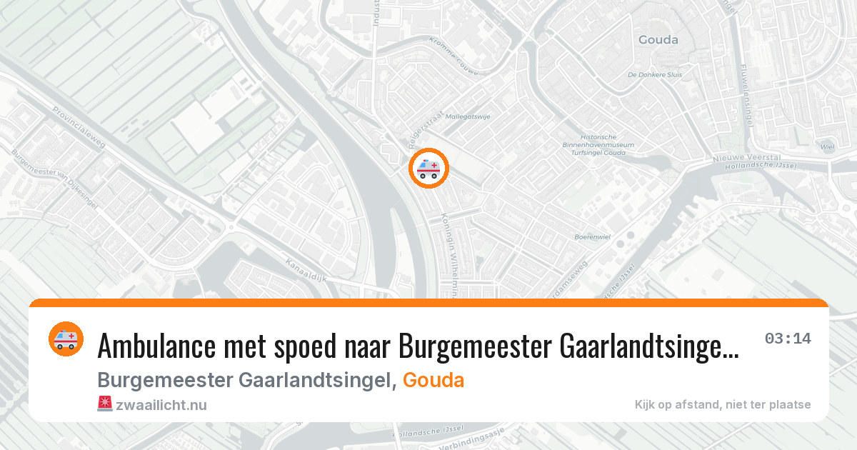 Ambulance met spoed naar Burgemeester Gaarlandtsingel in Gouda — 19 jul 2026