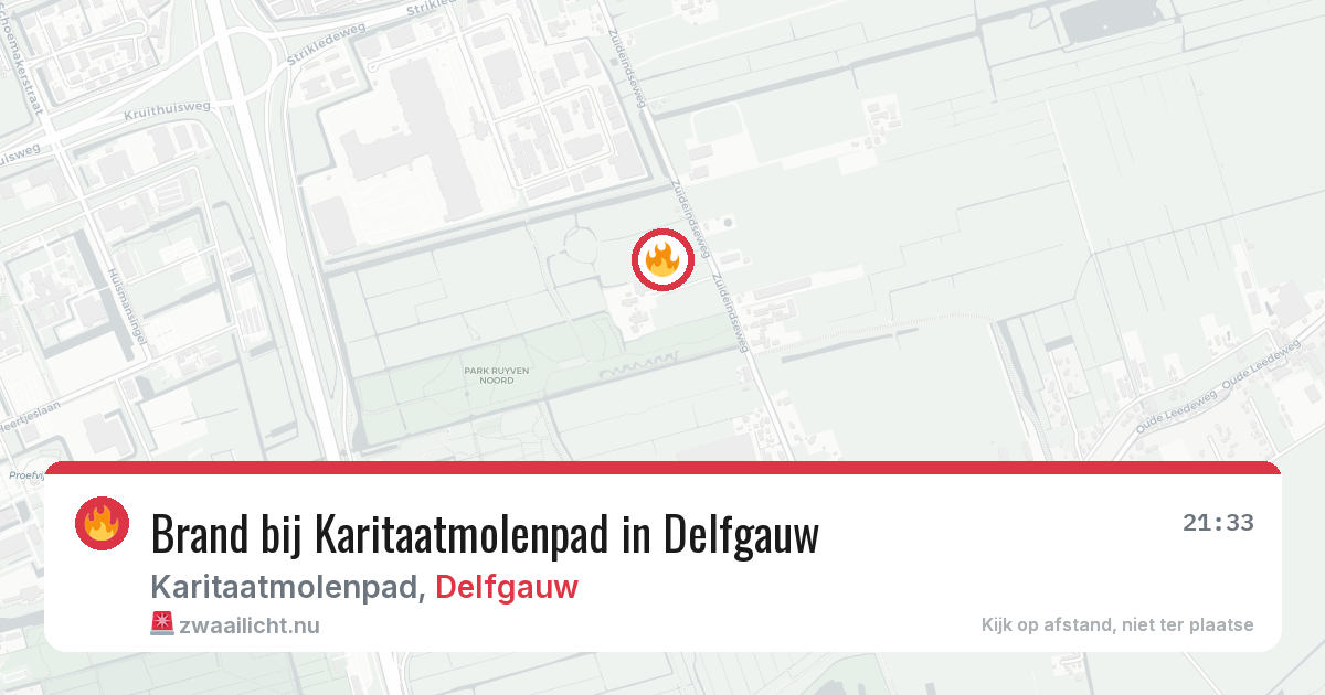 Brand bij Karitaatmolenpad in Delfgauw — 15 jul 2026