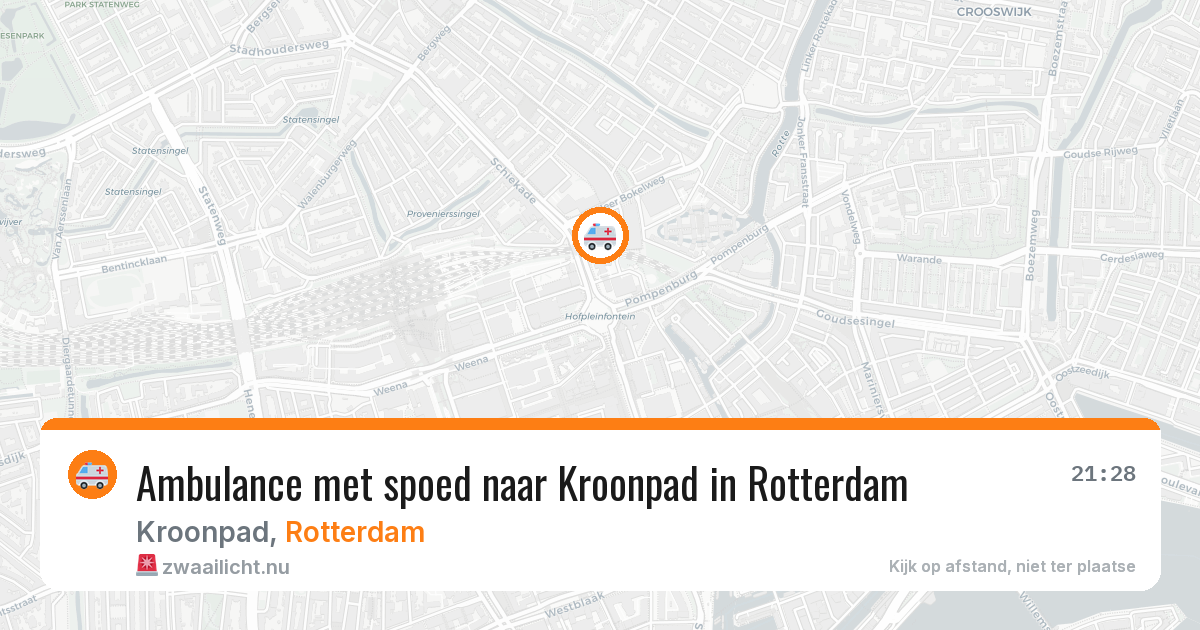 Ambulance met spoed naar Kroonpad in Rotterdam — 25 mei 2026