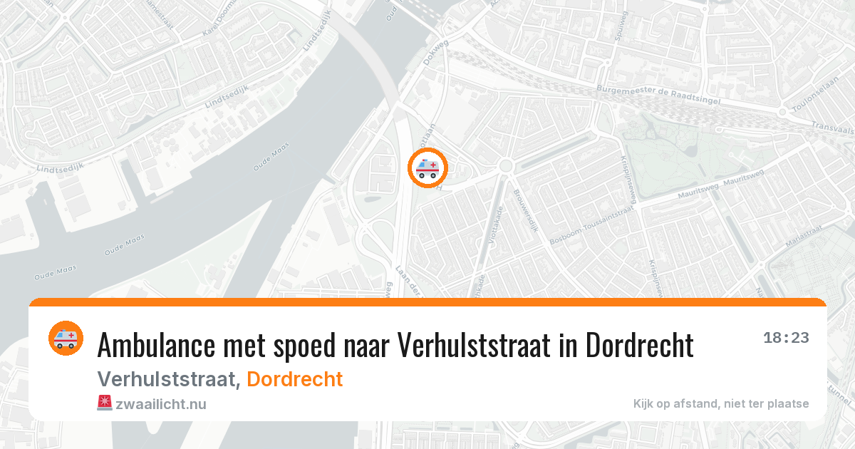 Ambulance met spoed naar Verhulststraat in Dordrecht — 22 jul 2026