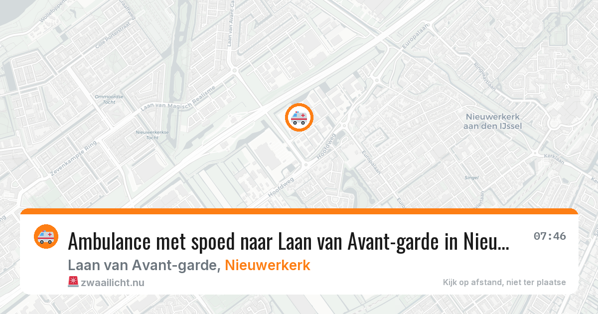 Ambulance met spoed naar Laan van Avant-garde in Nieuwerkerk — 19 jul 2026